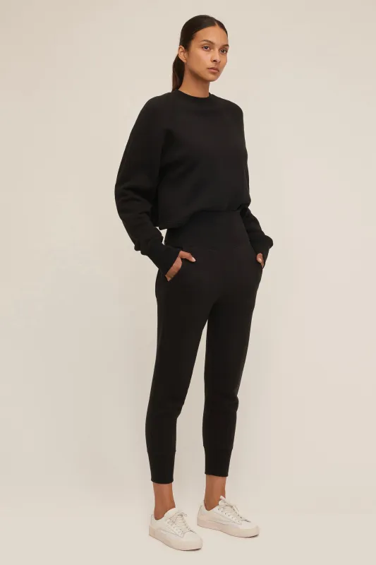 So High Waisted French Terry Sweatpants in Black sold by Marissa Webb