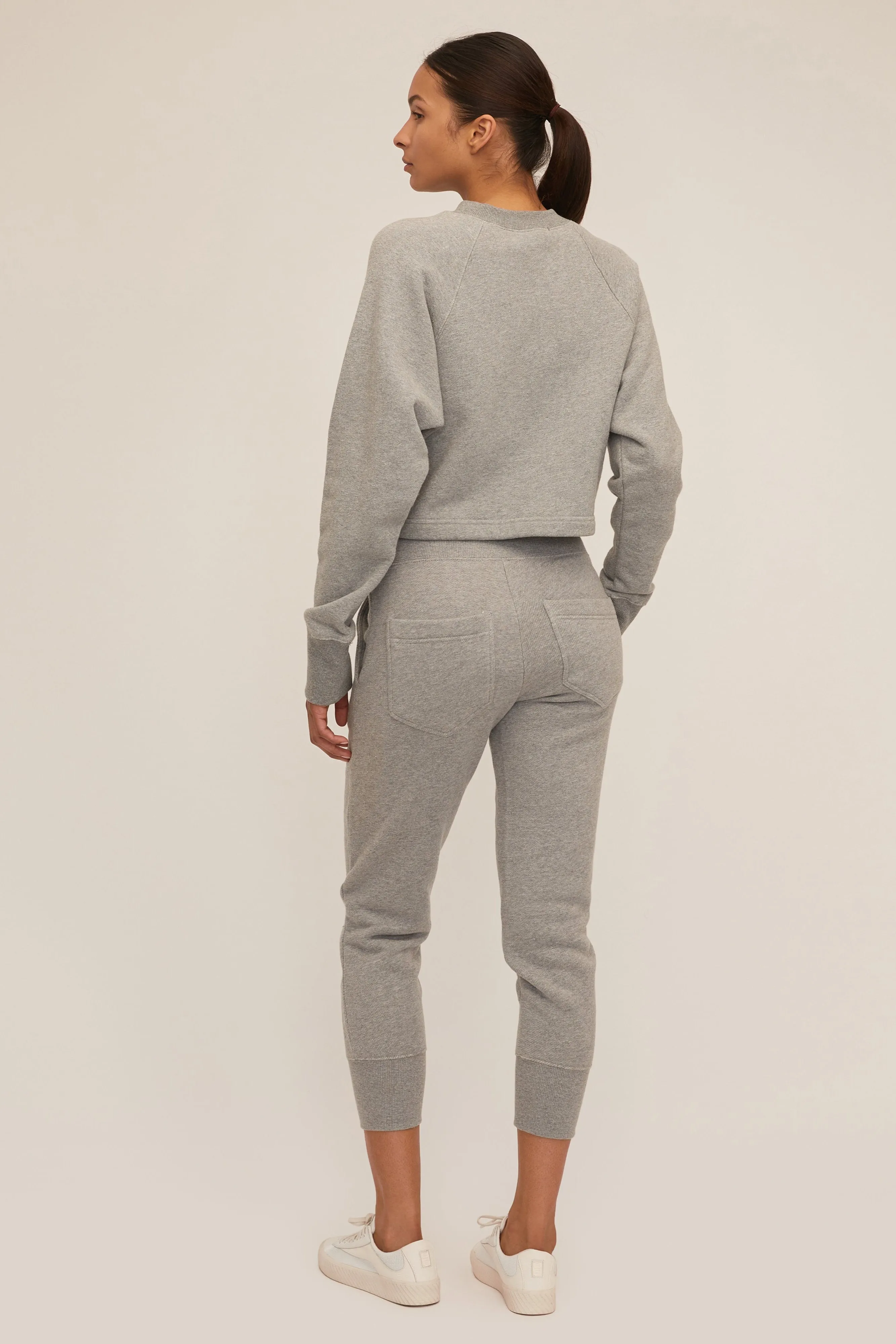 So Uptight Cropped Raglan French Terry Sweatshirt in Heather Grey sold by Marissa Webb product image thumbnail 3