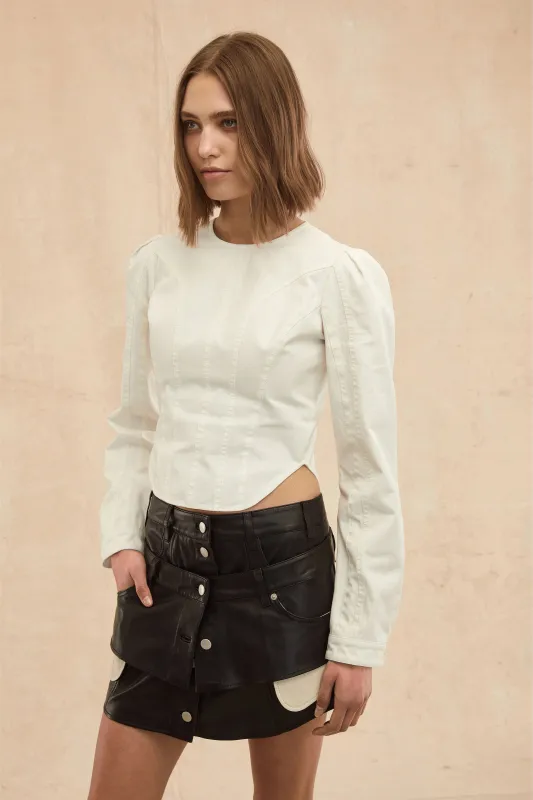 Lucy Washed Canvas Seamed Top made by Marissa Webb