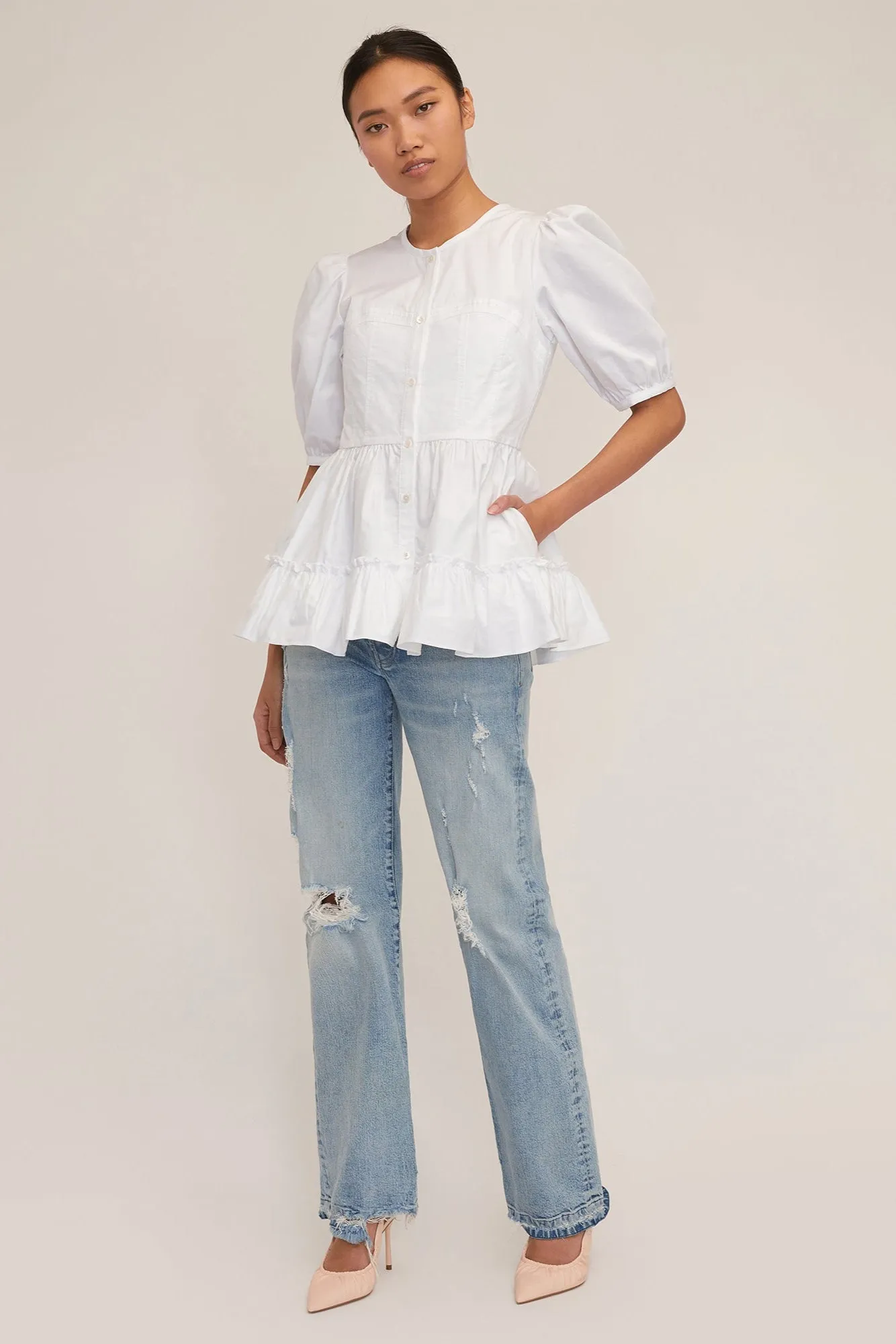Freya Oxford Corset Seamed Blouse sold by Marissa Webb product image thumbnail 5