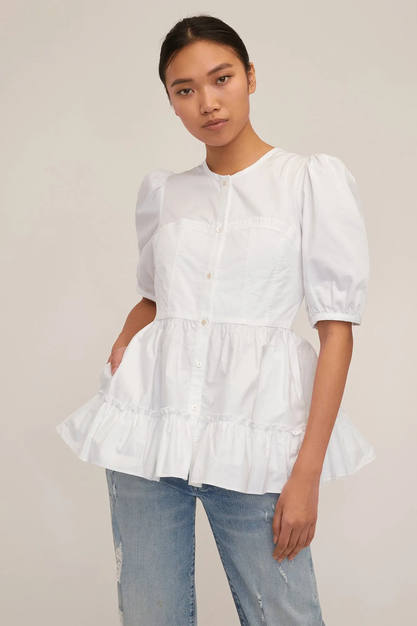 Freya Oxford Corset Seamed Blouse sold by Marissa Webb product image thumbnail 4