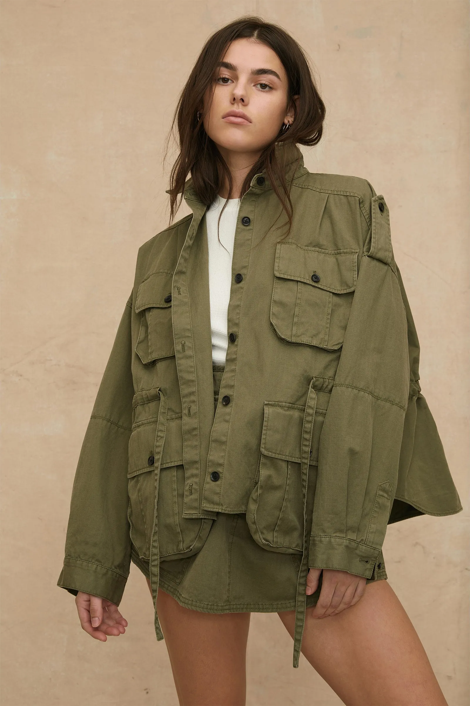 Dante Washed Canvas Cropped Utility Jacket sold by Marissa Webb