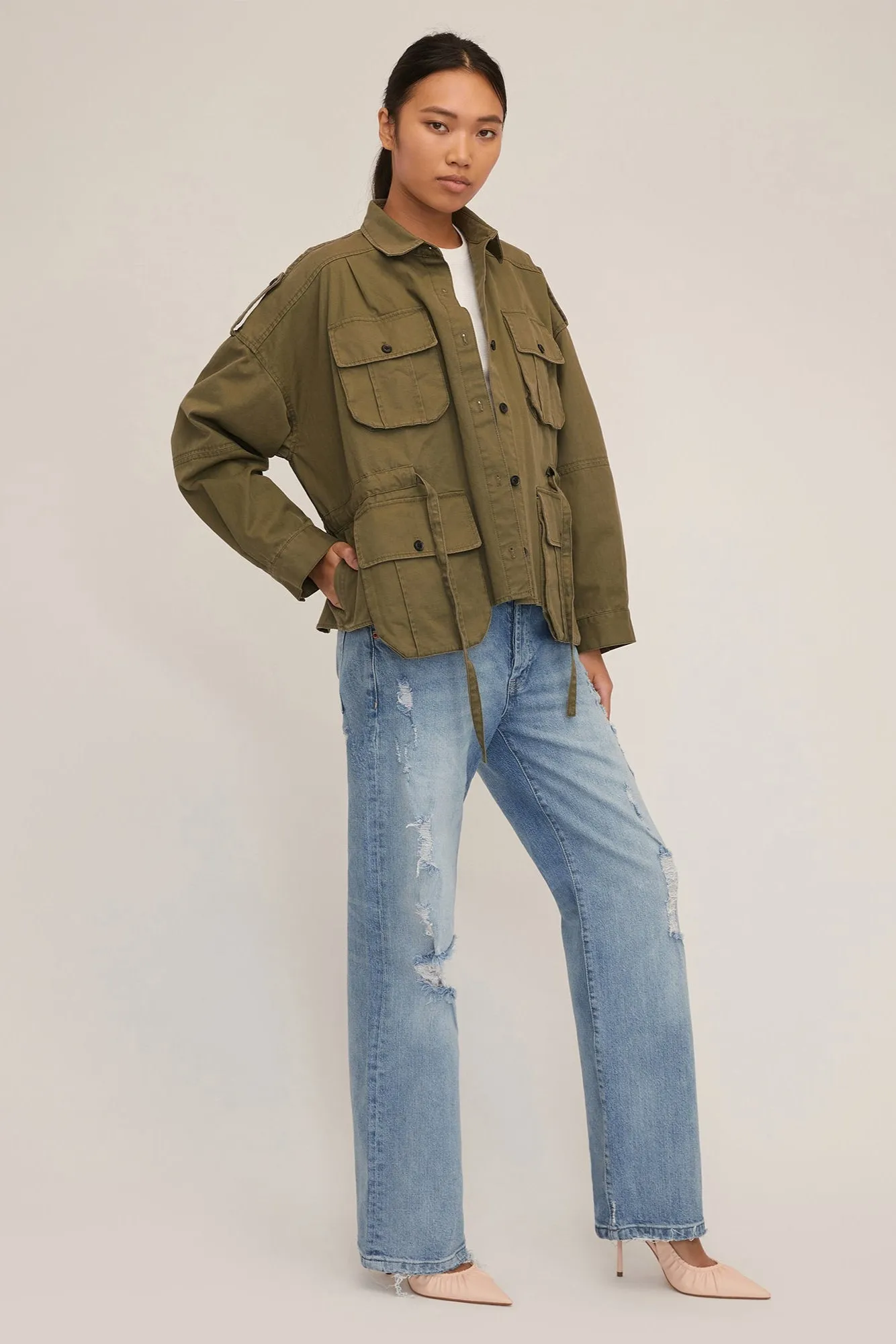 Dante Washed Canvas Cropped Utility Jacket sold by Marissa Webb product image thumbnail 4
