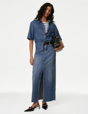 Denim Collared Shirt sold by Marks & Spencer