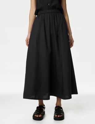 Pure Cotton Midi Skirt sold by Marks & Spencer product image thumbnail 4
