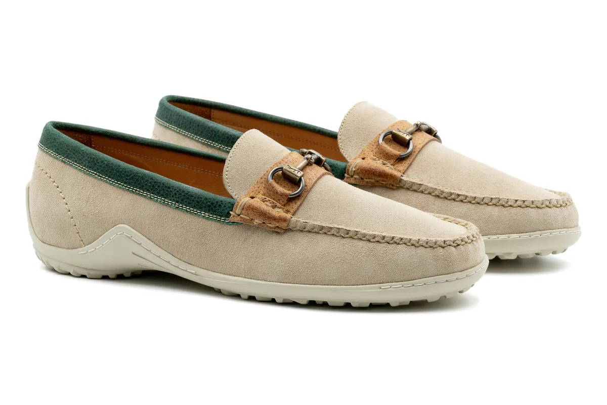 Bill Suede Horse Bit Loafers - Sand made by Martin Dingman