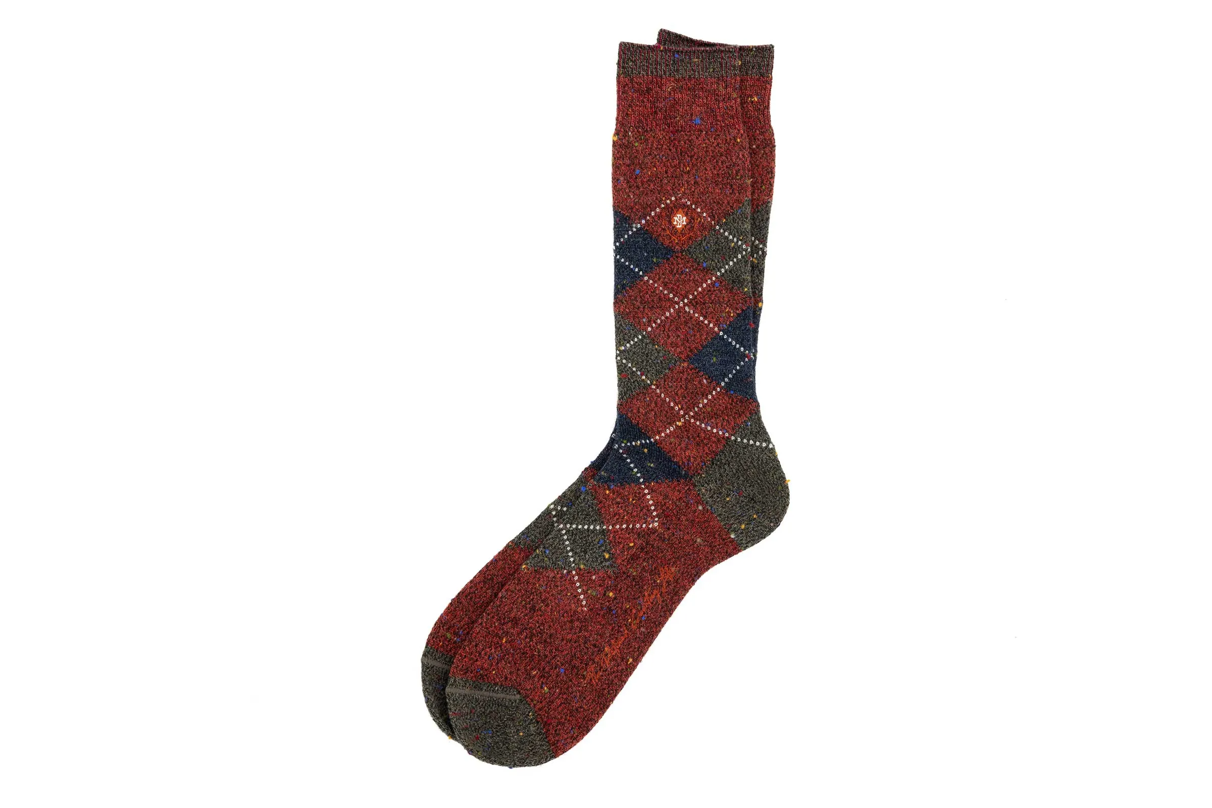 Argyle Andean Alpaca Yarn Socks - Cranberry sold by Martin Dingman