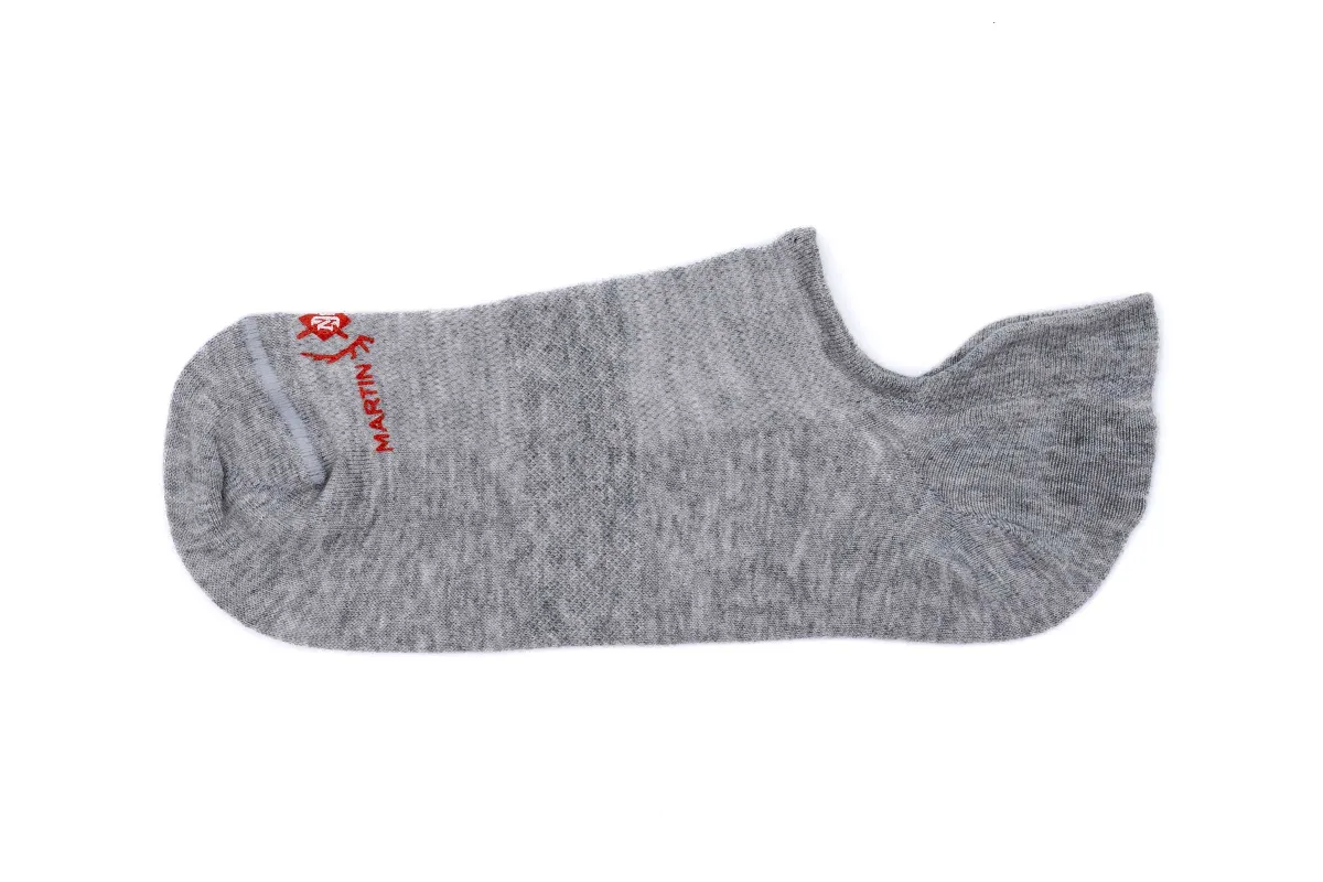 Ultimate Ventilated Peruvian Pima Cotton Sneaker Socks - Heather Grey made by Martin Dingman