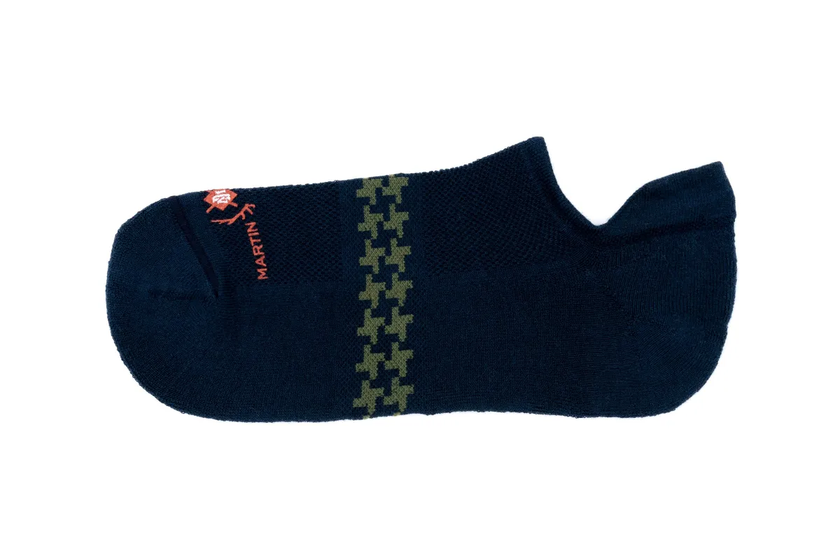 Ultimate Padded Peruvian Pima Cotton Sneaker Socks - Navy made by Martin Dingman