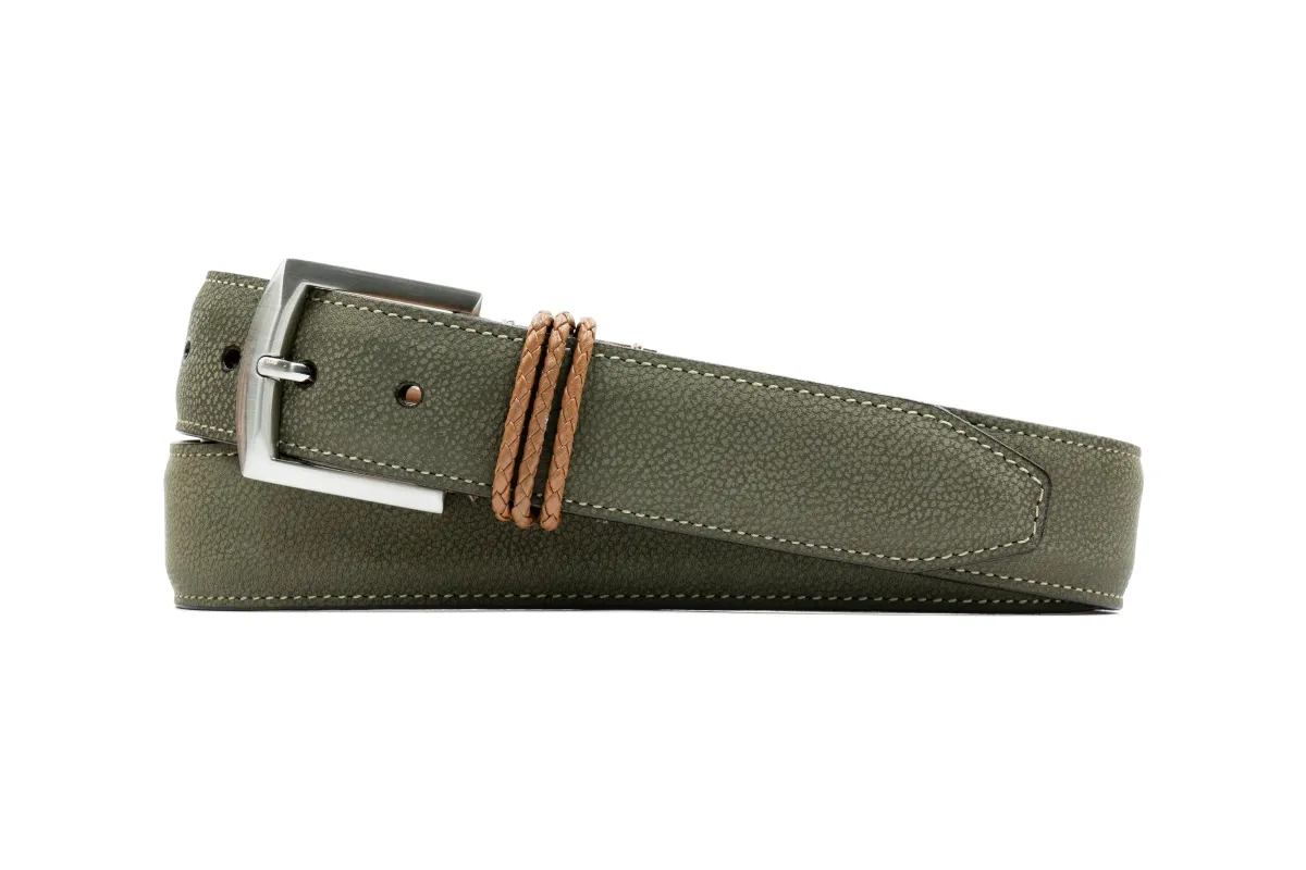 Bermuda Braid Nubuck Belt - Moss made by Martin Dingman