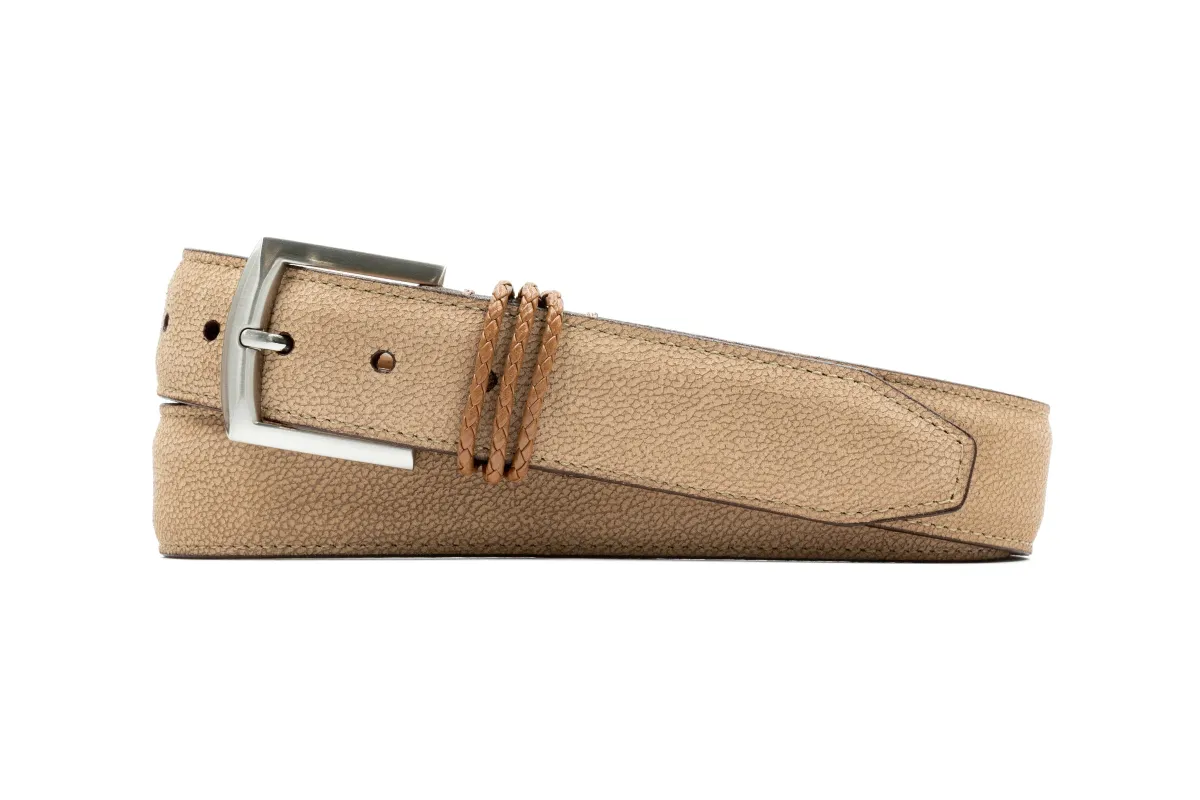 Bermuda Braid Nubuck Belt - Biscuit made by Martin Dingman