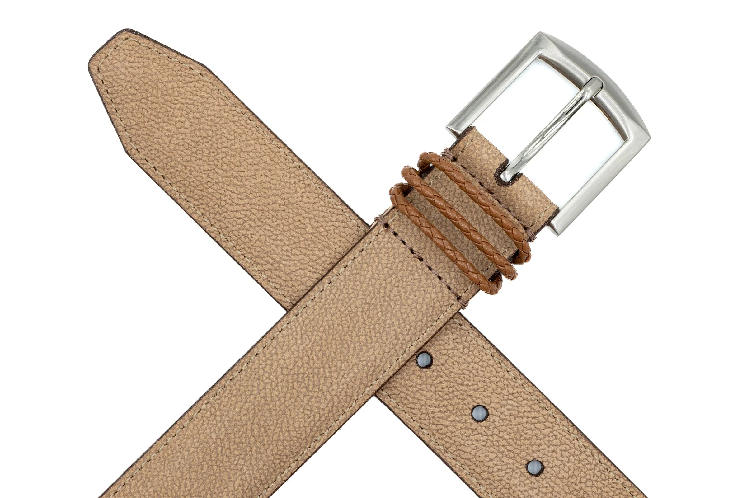 Bermuda Braid Nubuck Belt - Biscuit sold by Martin Dingman product image thumbnail 2