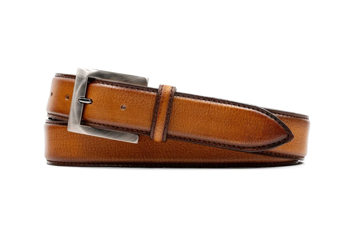 Firenze Italian Dress Calf Leather Belt - Saddle Tan made by Martin Dingman