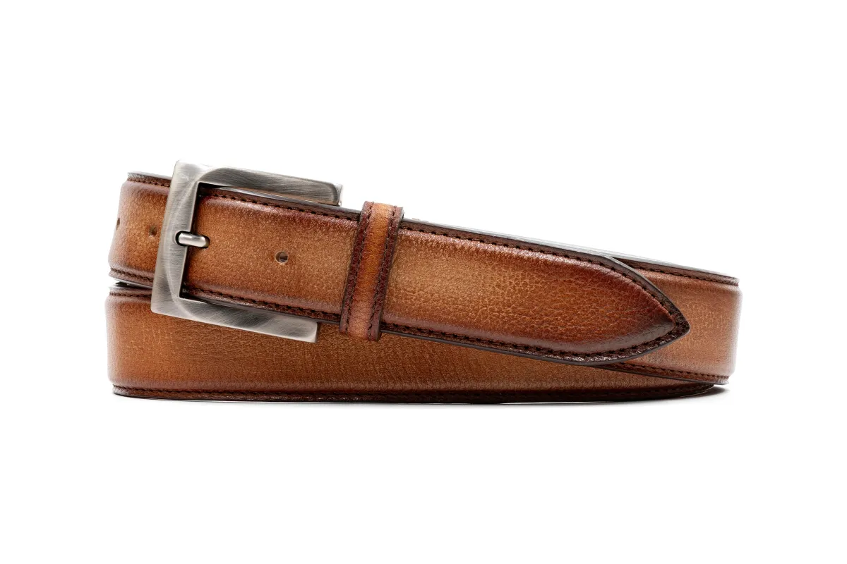Firenze Italian Dress Calf Leather Belt - Whiskey made by Martin Dingman