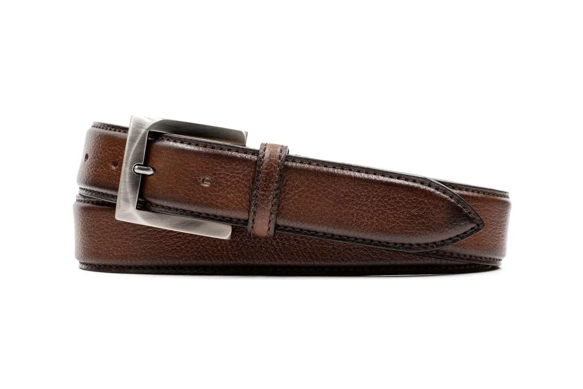 Firenze Italian Dress Calf Leather Belt - Black Oak made by Martin Dingman