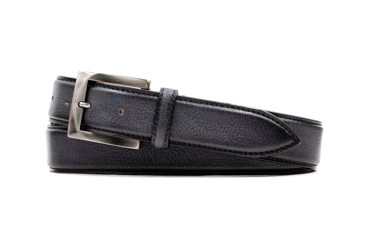Firenze Italian Dress Calf Leather Belt - Graphite made by Martin Dingman