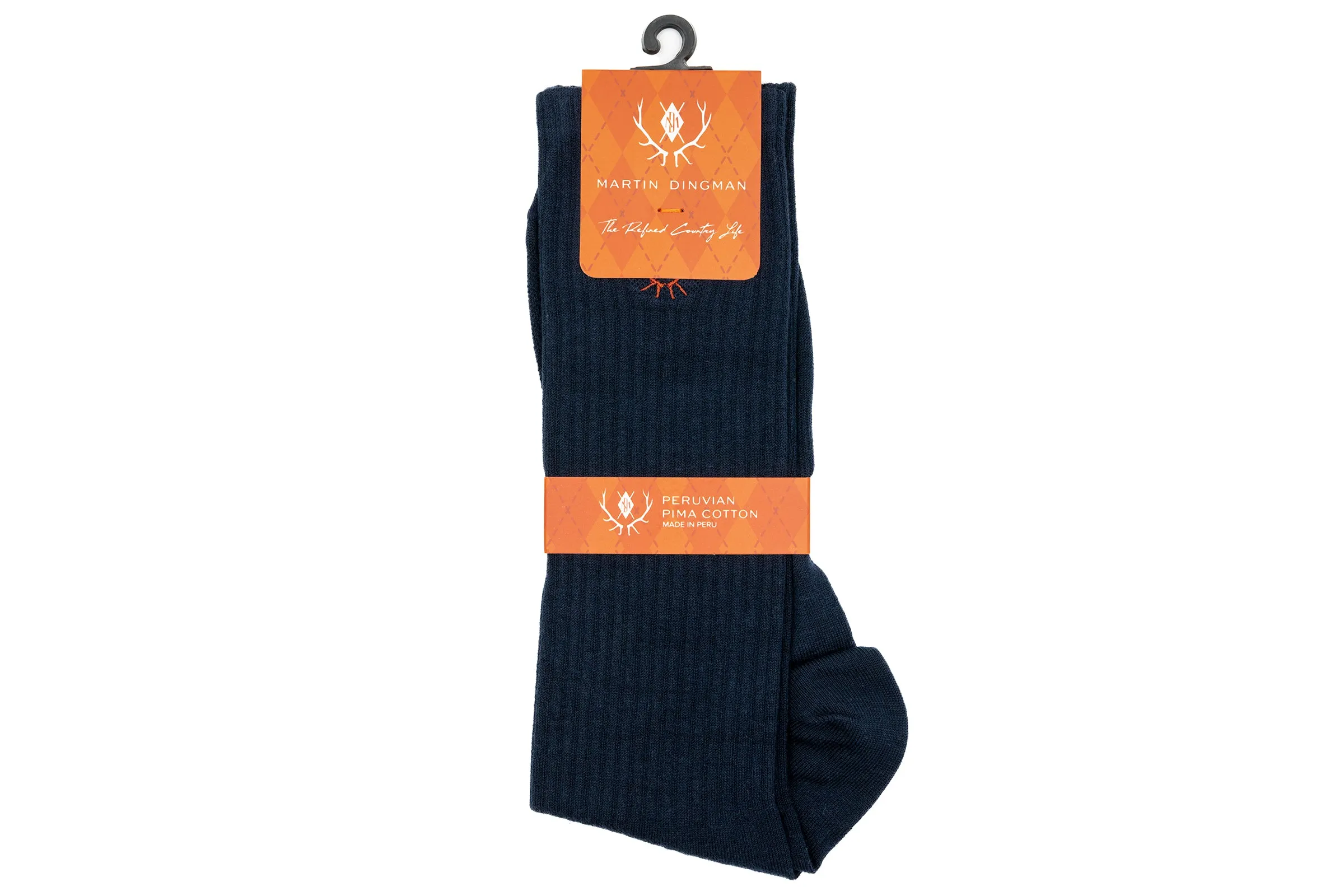 All Season Peruvian Pima Cotton Socks - Navy sold by Martin Dingman product image thumbnail 4