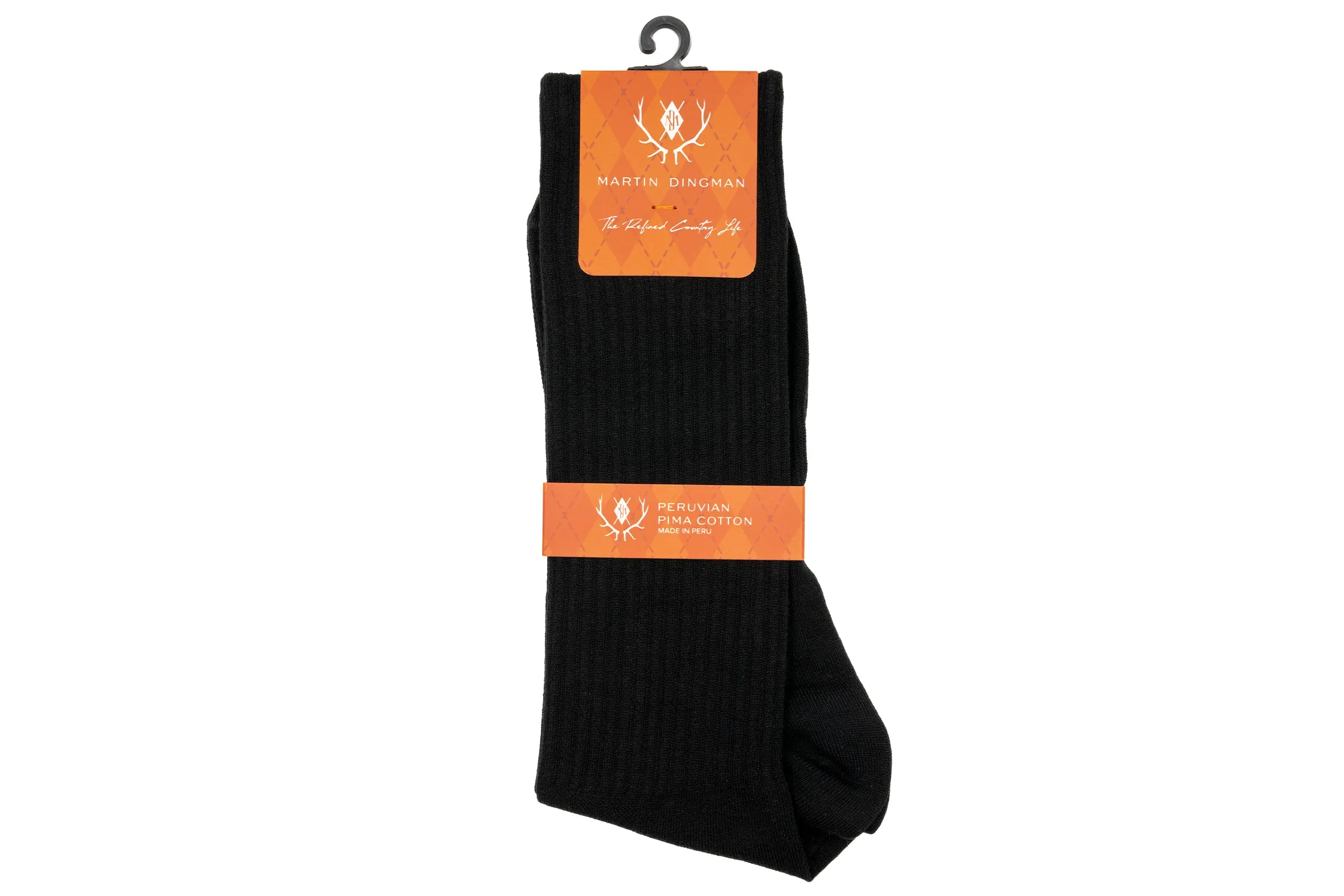 All Season Peruvian Pima Cotton Socks - Black sold by Martin Dingman product image thumbnail 4