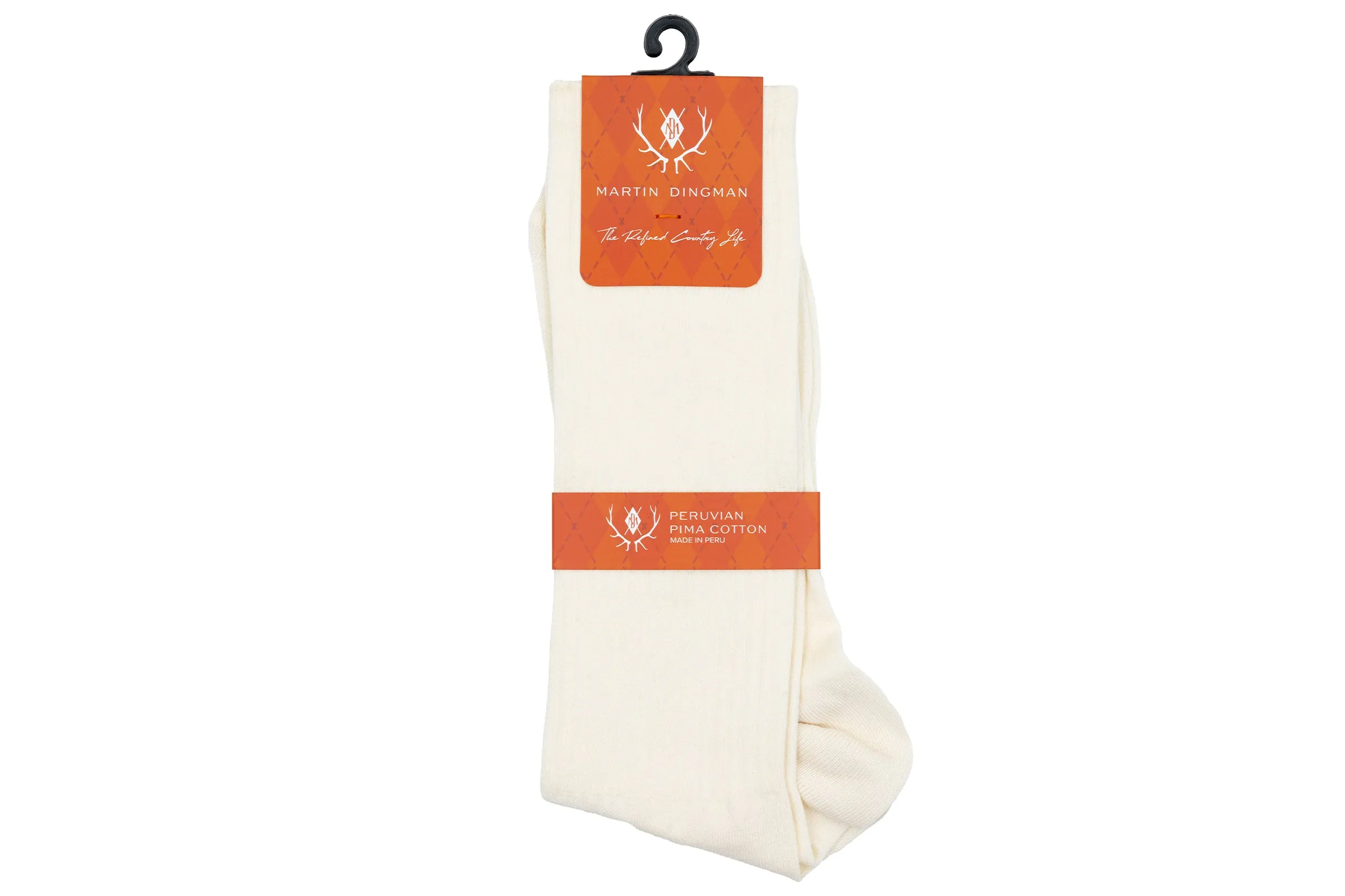 All Season Peruvian Pima Cotton Socks - Cream sold by Martin Dingman product image thumbnail 4