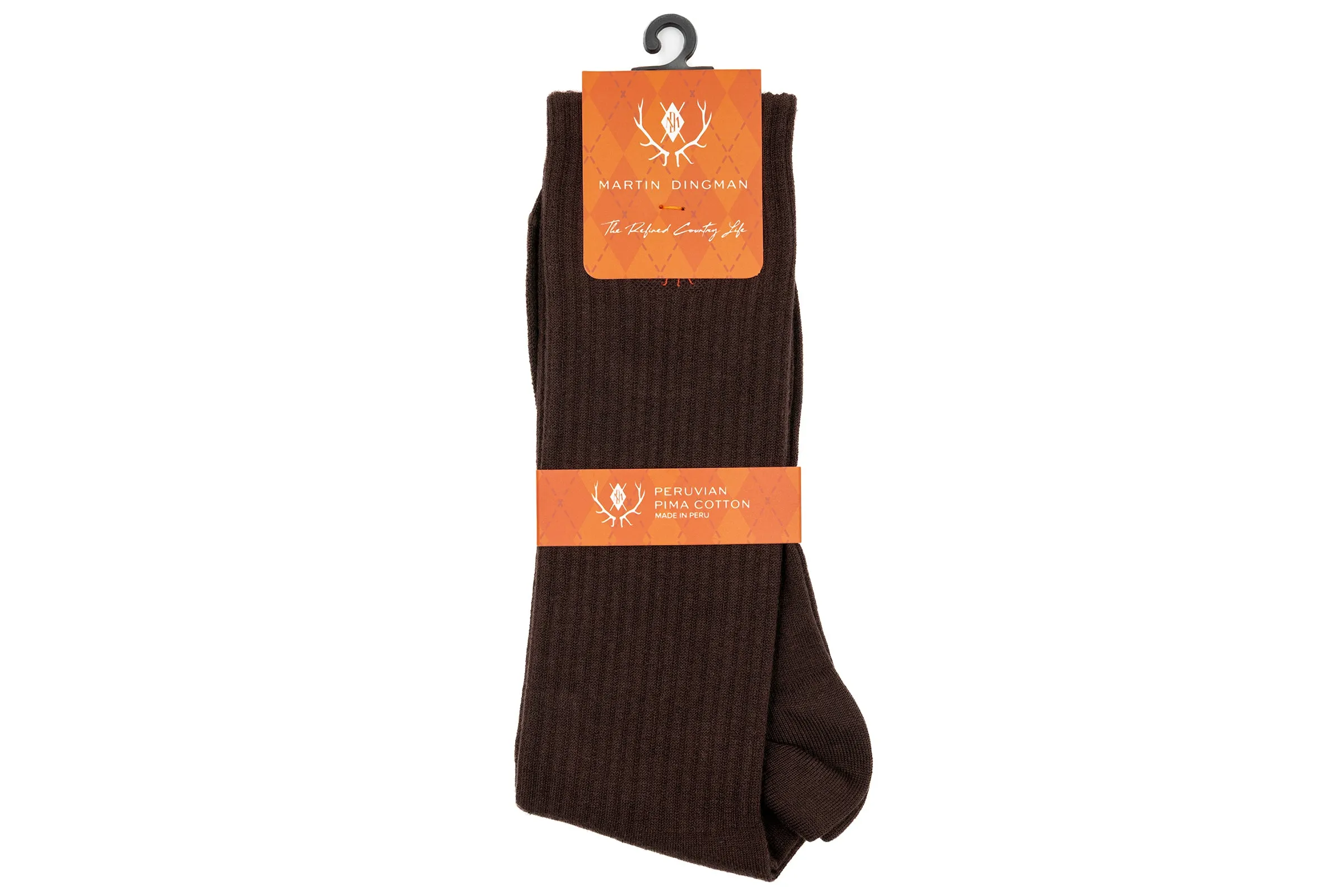 All Season Peruvian Pima Cotton Socks - Walnut sold by Martin Dingman product image thumbnail 4