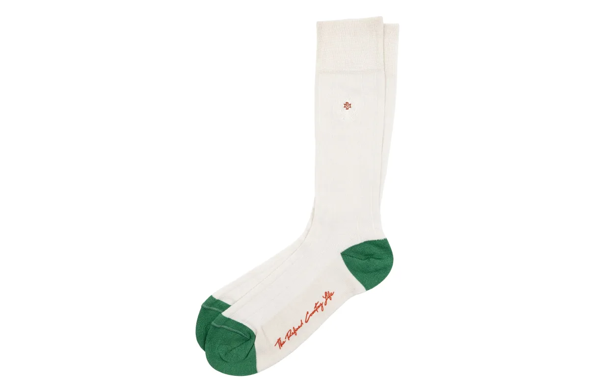 Ventilated Peruvian Pima Cotton Socks - Bone made by Martin Dingman