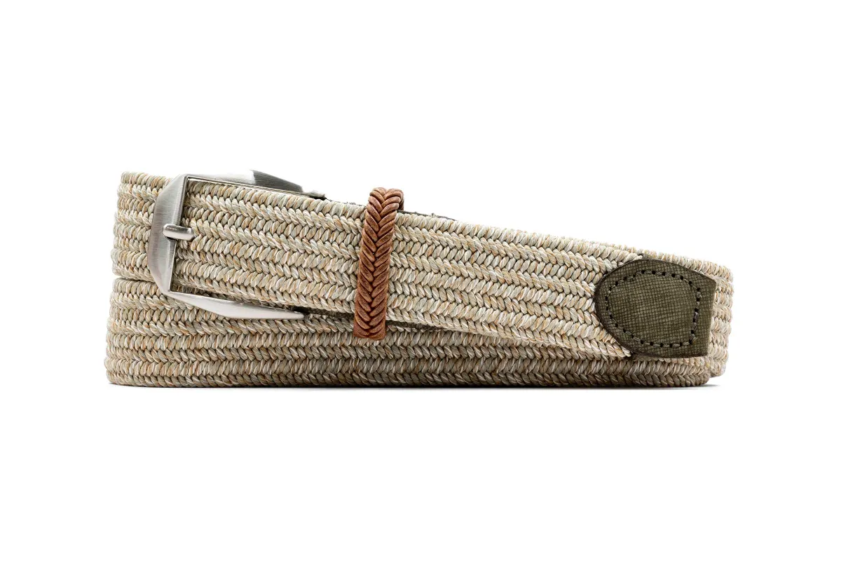 Sarasota Braided Italian Linen and Elastic Belt - Beach made by Martin Dingman