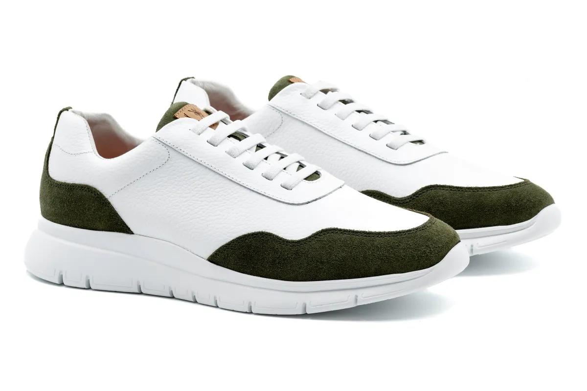 Madison Tumbled Glove Leather Trainer - Pine made by Martin Dingman
