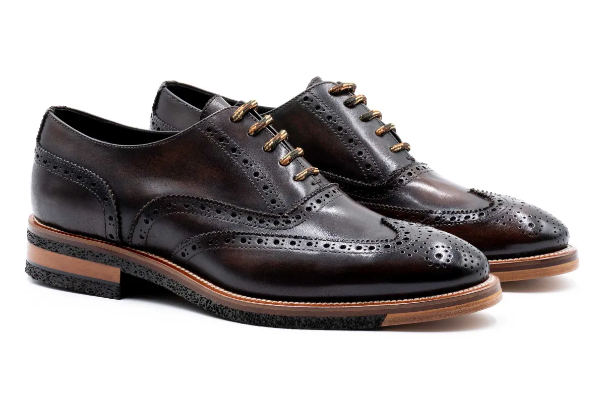 Tuscan Italian Saddle Leather Wingtip - Espresso made by Martin Dingman