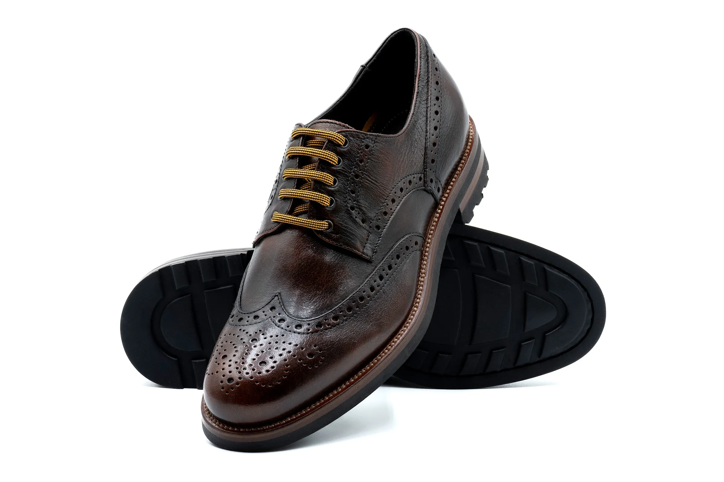 Napoli Italian Saddle Leather Wingtip - Blackened Chestnut sold by Martin Dingman product image thumbnail 2