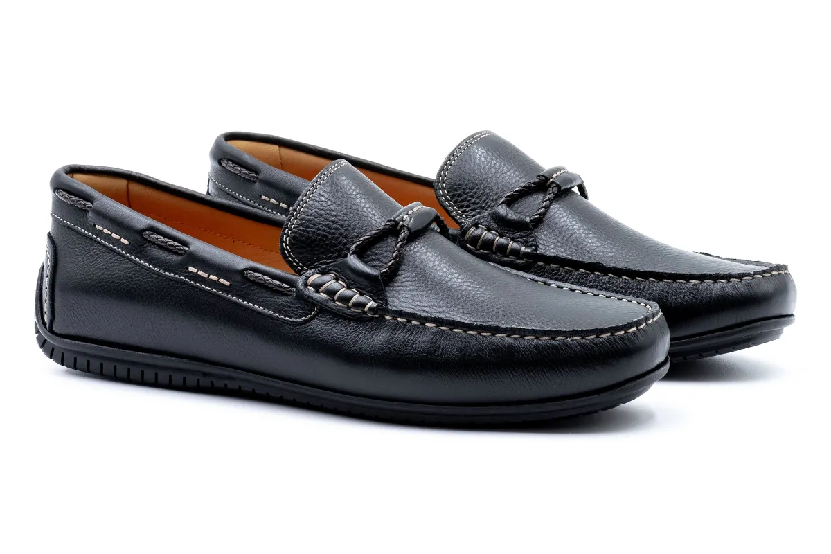 Bermuda Glove Leather Braided Bit Loafers - Black made by Martin Dingman