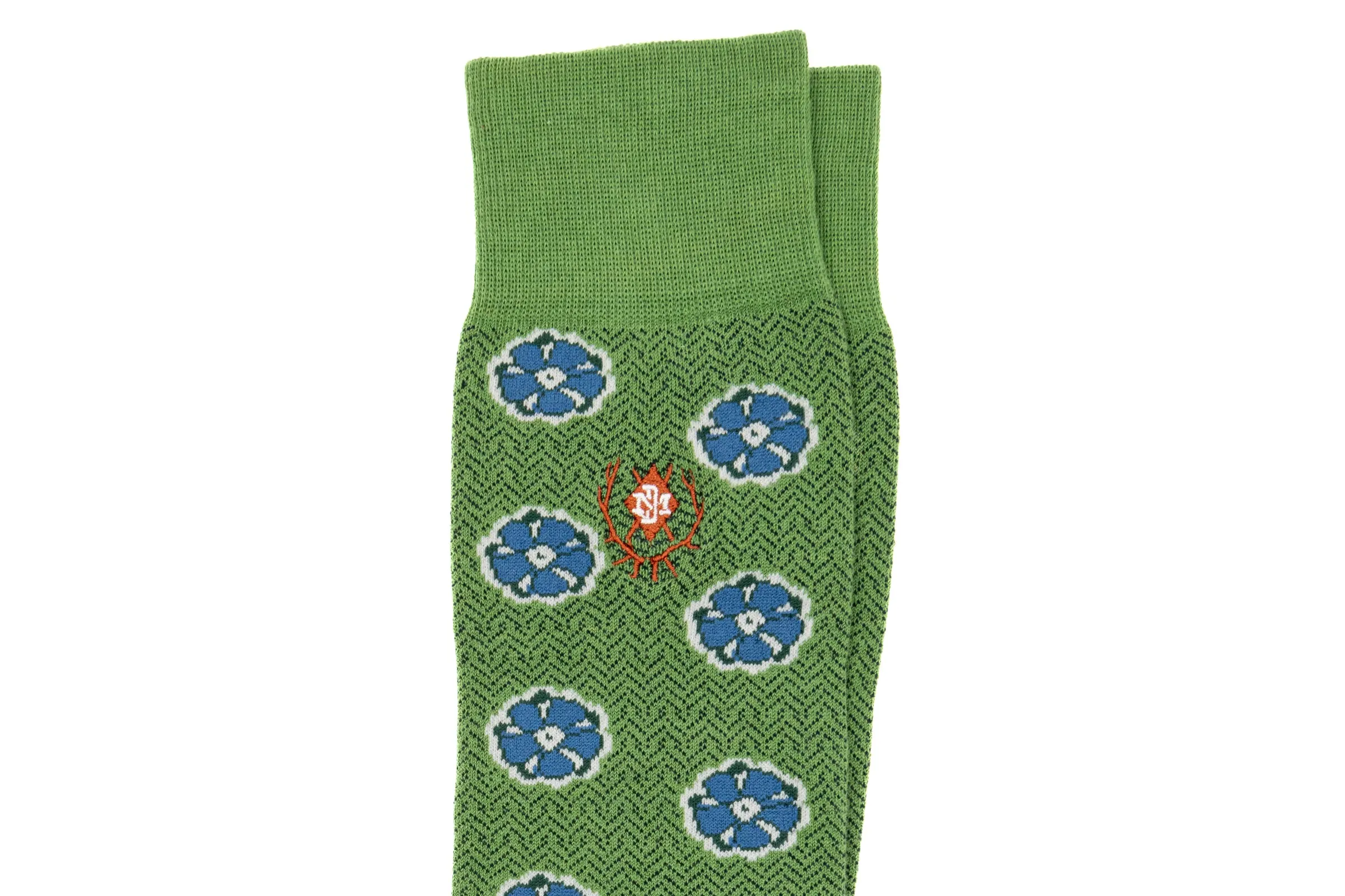 Floral Peruvian Pima Cotton Socks - Kiwi sold by Martin Dingman product image thumbnail 2