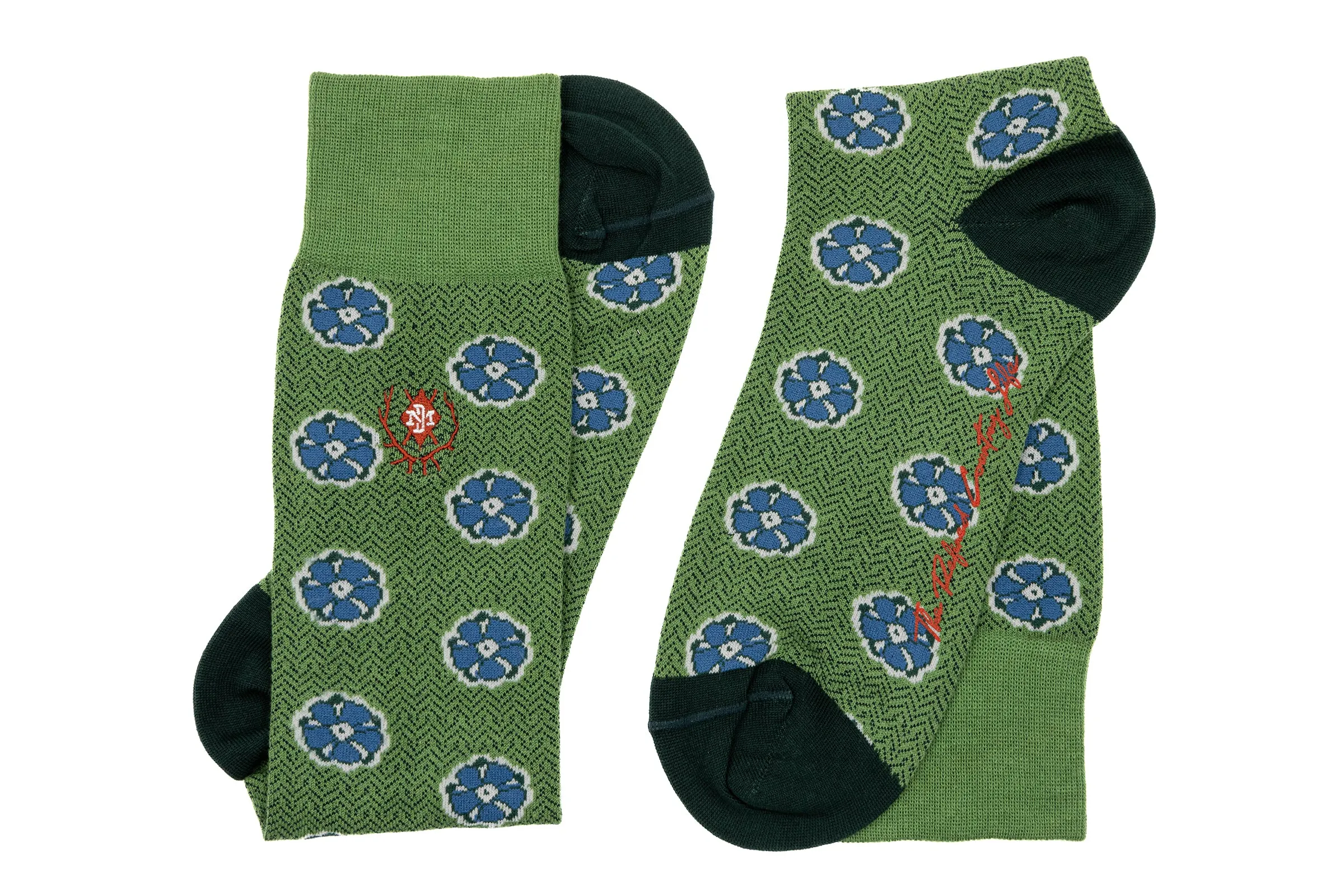 Floral Peruvian Pima Cotton Socks - Kiwi sold by Martin Dingman product image thumbnail 3