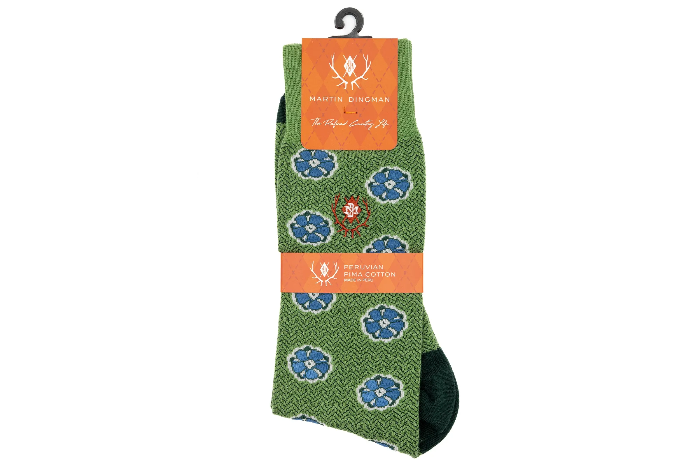 Floral Peruvian Pima Cotton Socks - Kiwi sold by Martin Dingman product image thumbnail 4