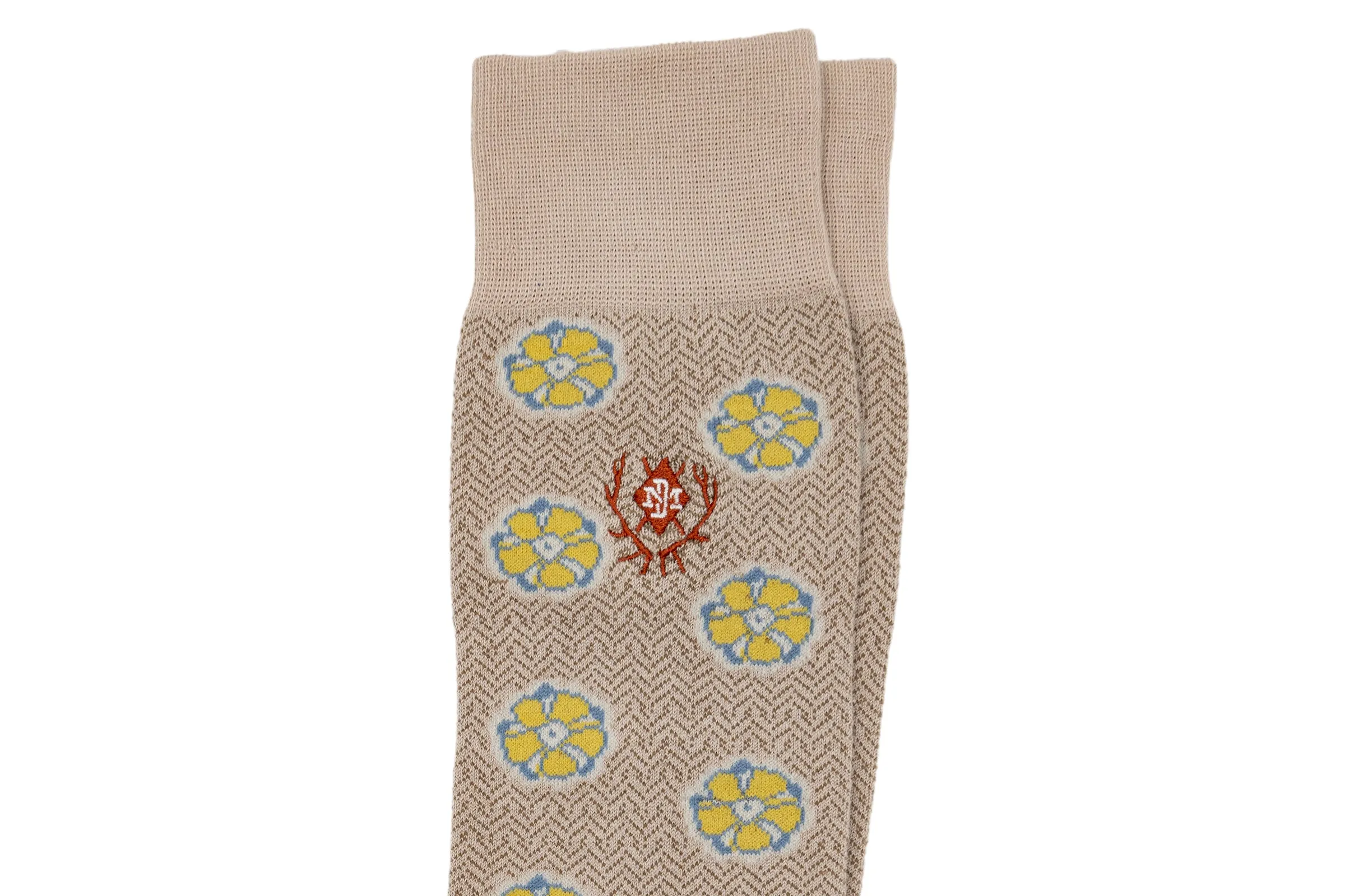 Floral Peruvian Pima Cotton Socks - Sand sold by Martin Dingman product image thumbnail 2