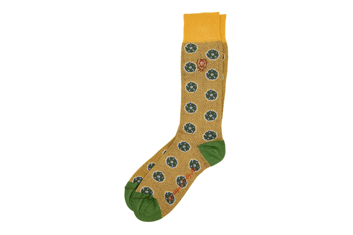 Floral Peruvian Pima Cotton Socks - Pineapple made by Martin Dingman
