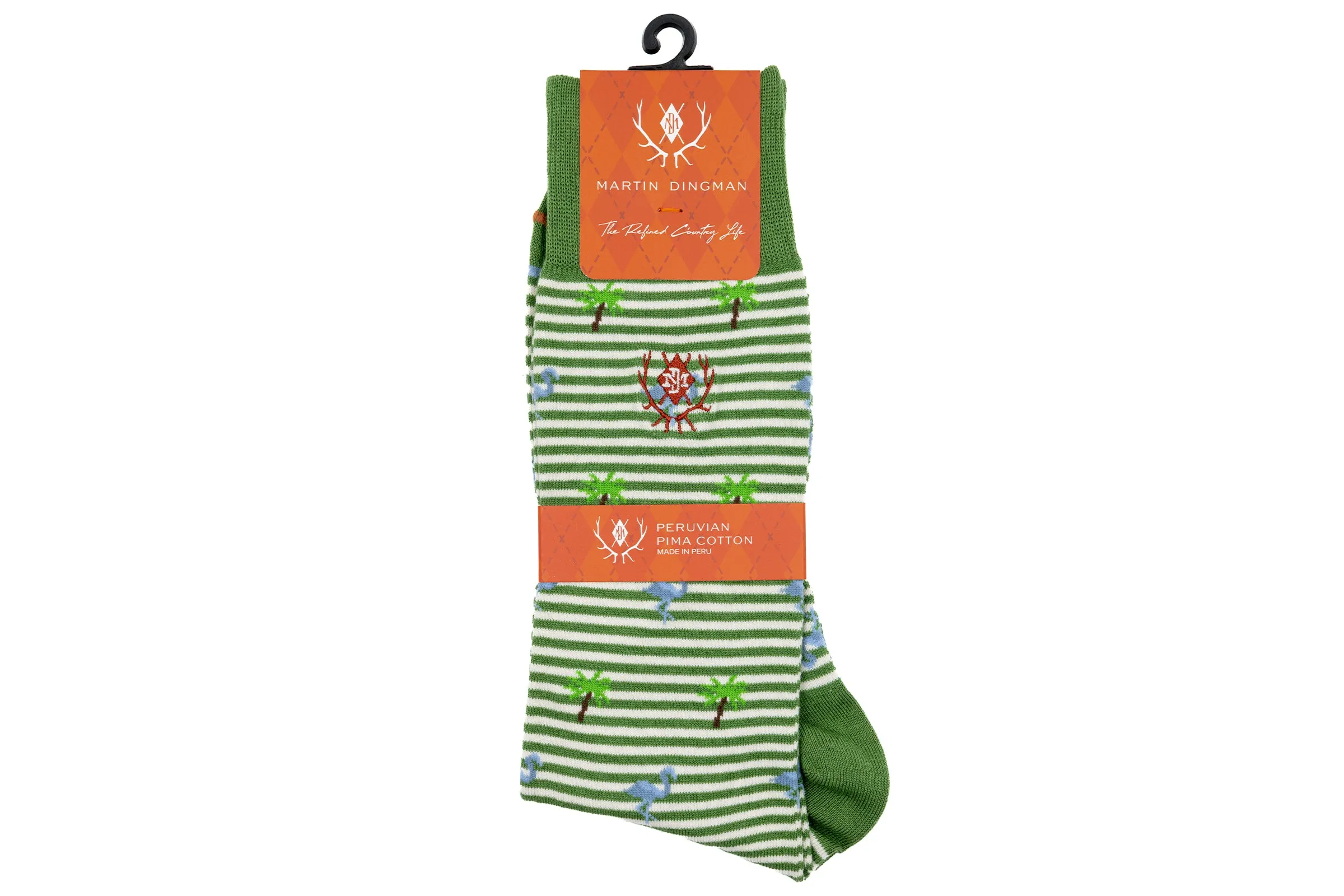 Tropical Stripe Peruvian Pima Cotton Socks - Kiwi sold by Martin Dingman product image thumbnail 4