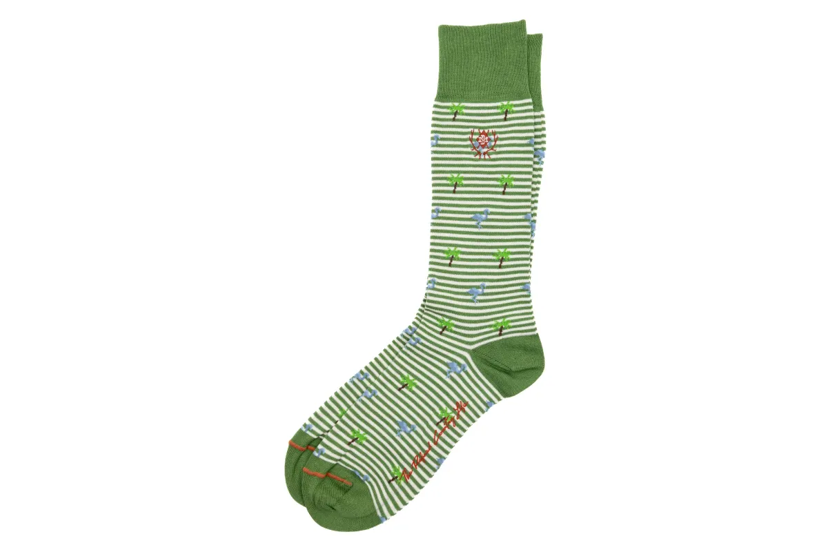 Tropical Stripe Peruvian Pima Cotton Socks - Kiwi made by Martin Dingman
