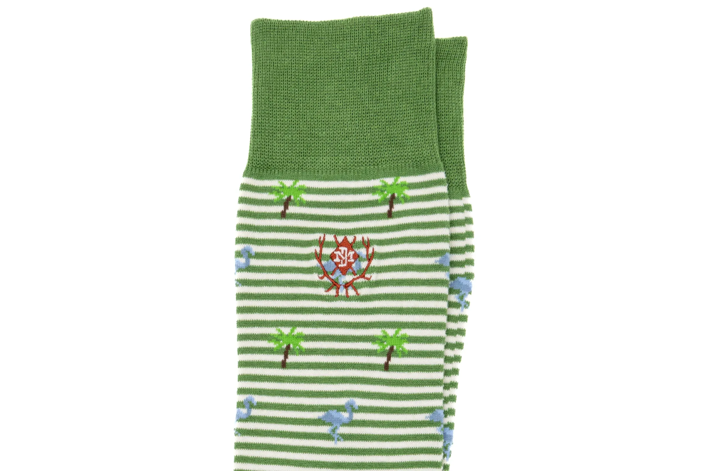 Tropical Stripe Peruvian Pima Cotton Socks - Kiwi sold by Martin Dingman product image thumbnail 2