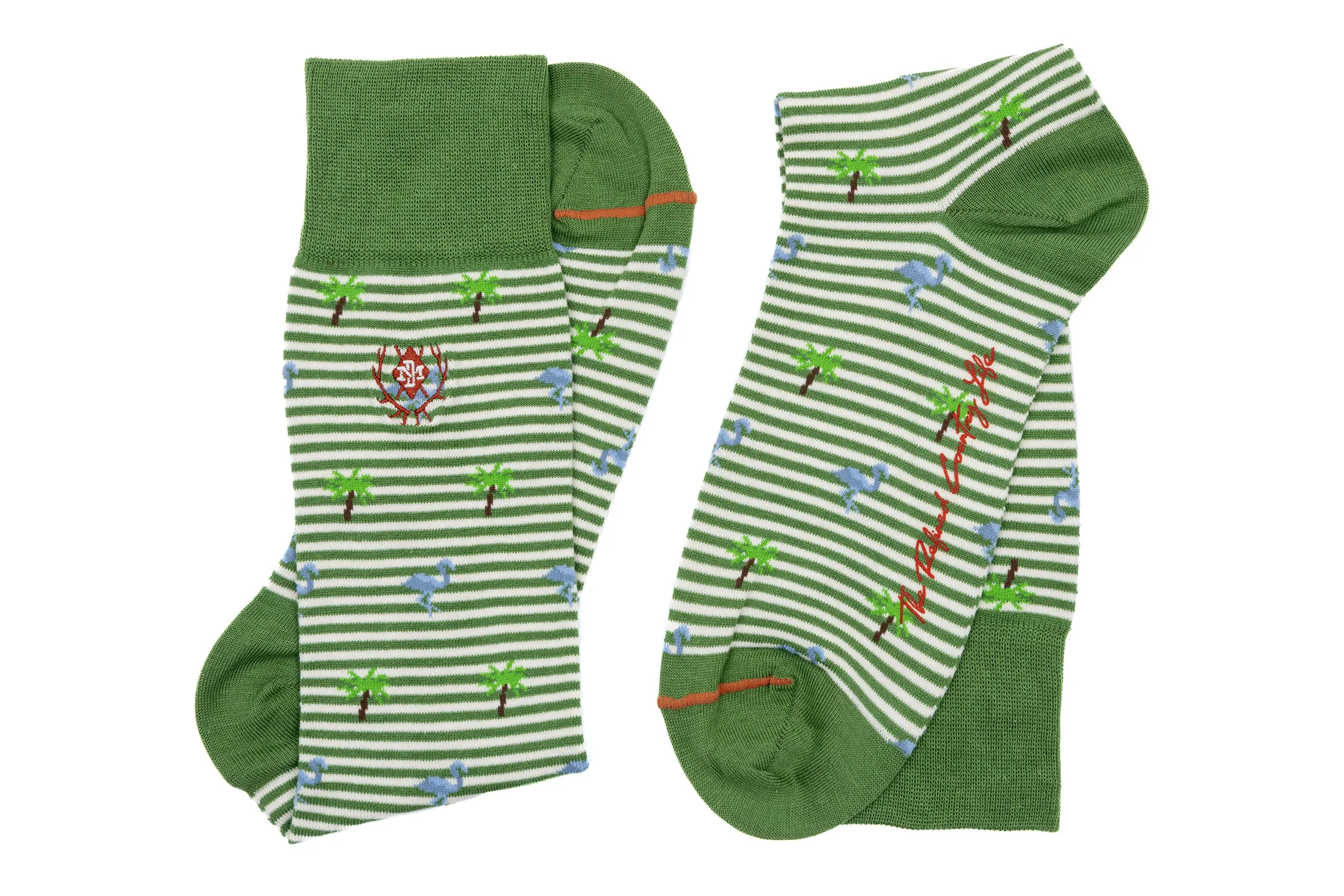 Tropical Stripe Peruvian Pima Cotton Socks - Kiwi sold by Martin Dingman product image thumbnail 3