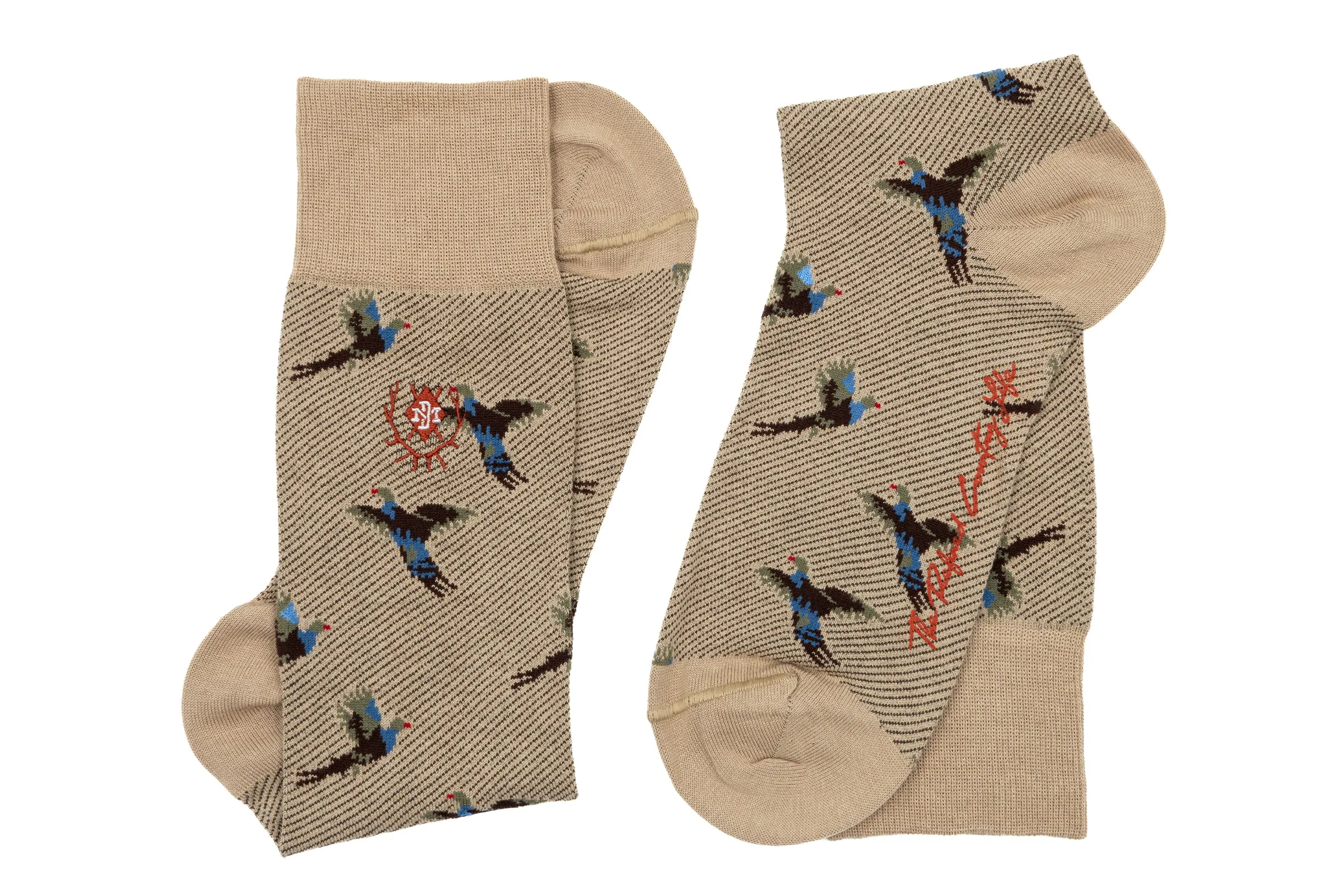 Pheasant Peruvian Pima Cotton Socks - Khaki sold by Martin Dingman product image thumbnail 3
