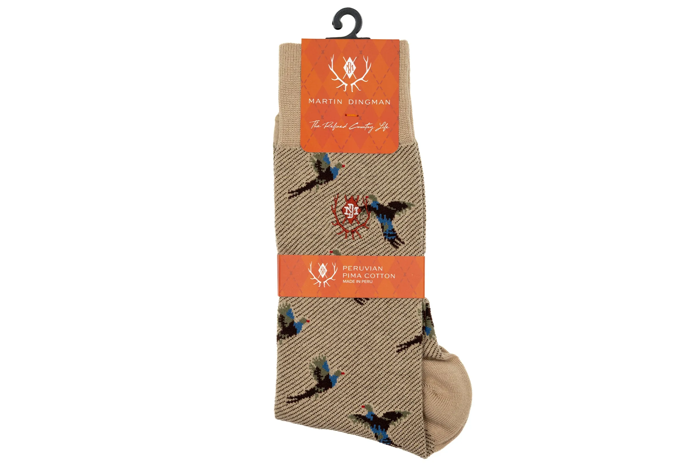 Pheasant Peruvian Pima Cotton Socks - Khaki sold by Martin Dingman product image thumbnail 4
