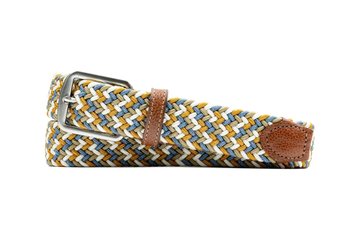 Newport Woven Italian Rayon Elastic Belt - Pina Colada Multi made by Martin Dingman