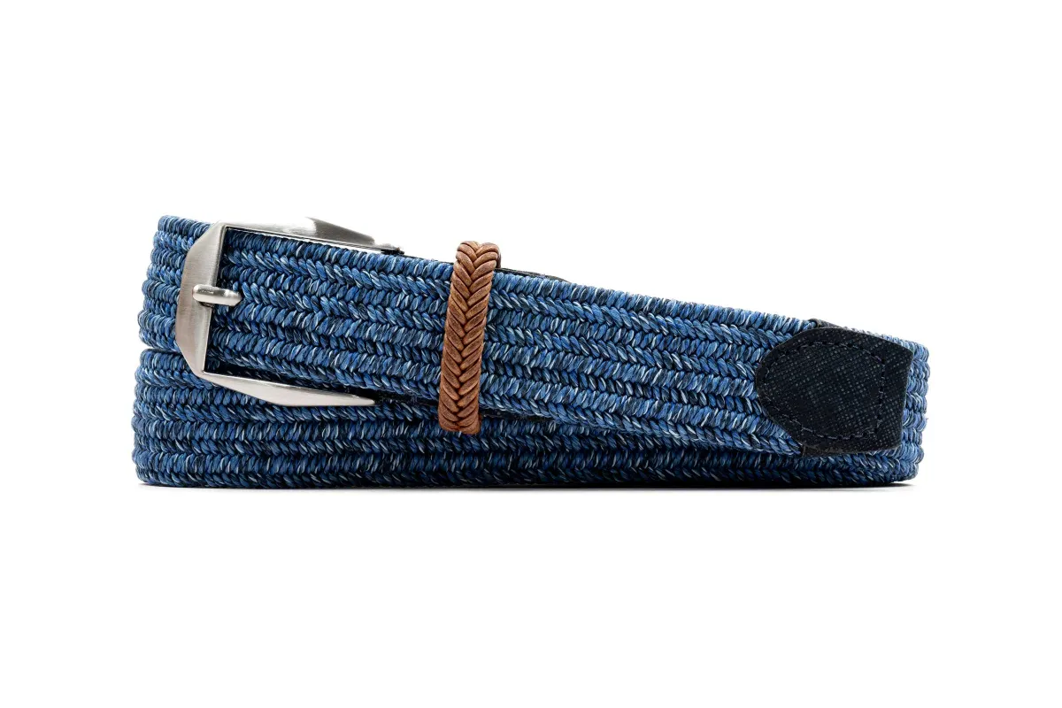 Sarasota Braided Italian Linen and Elastic Belt - Ocean Breeze made by Martin Dingman