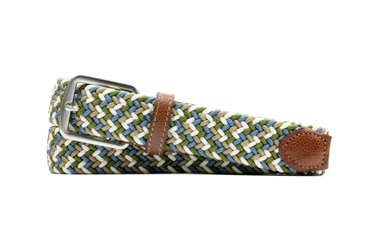 Newport Woven Italian Rayon Elastic Belt - Mojito Multi made by Martin Dingman