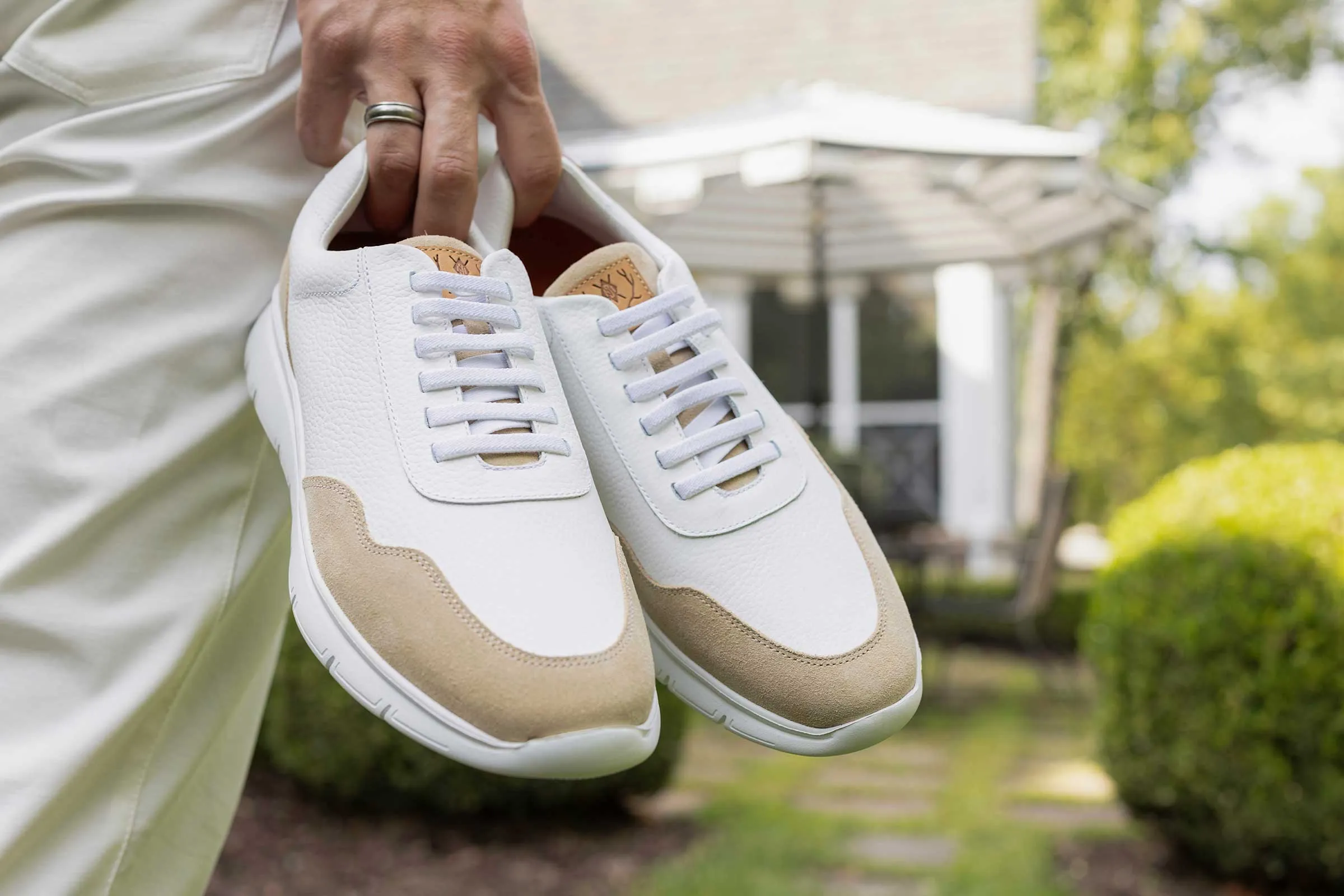 Madison Tumbled Glove Leather Trainer - Sand sold by Martin Dingman product image thumbnail 2