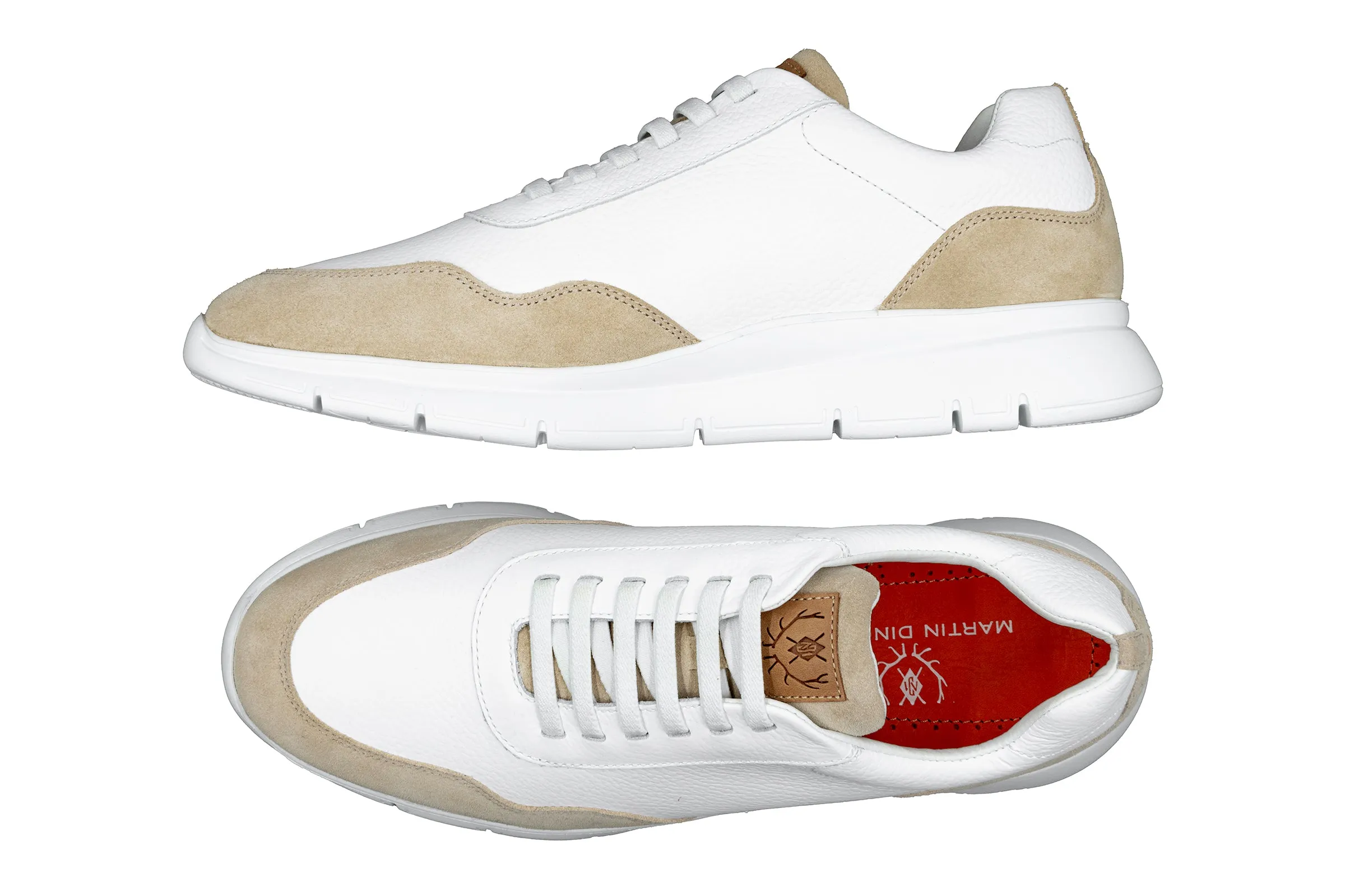 Madison Tumbled Glove Leather Trainer - Sand sold by Martin Dingman product image thumbnail 5