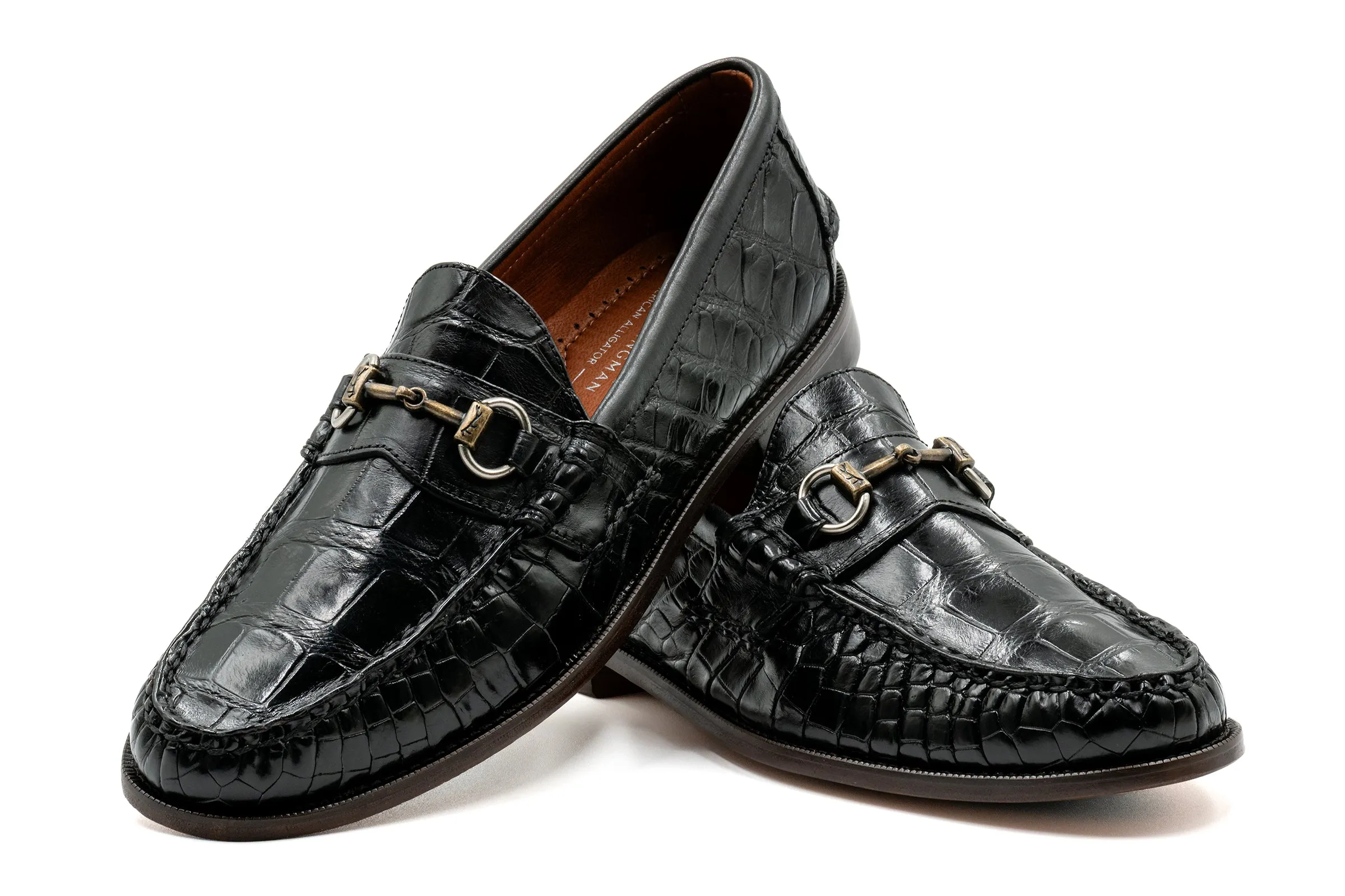 Jacob Genuine Alligator Horse Bit Loafers - Black sold by Martin Dingman product image thumbnail 5