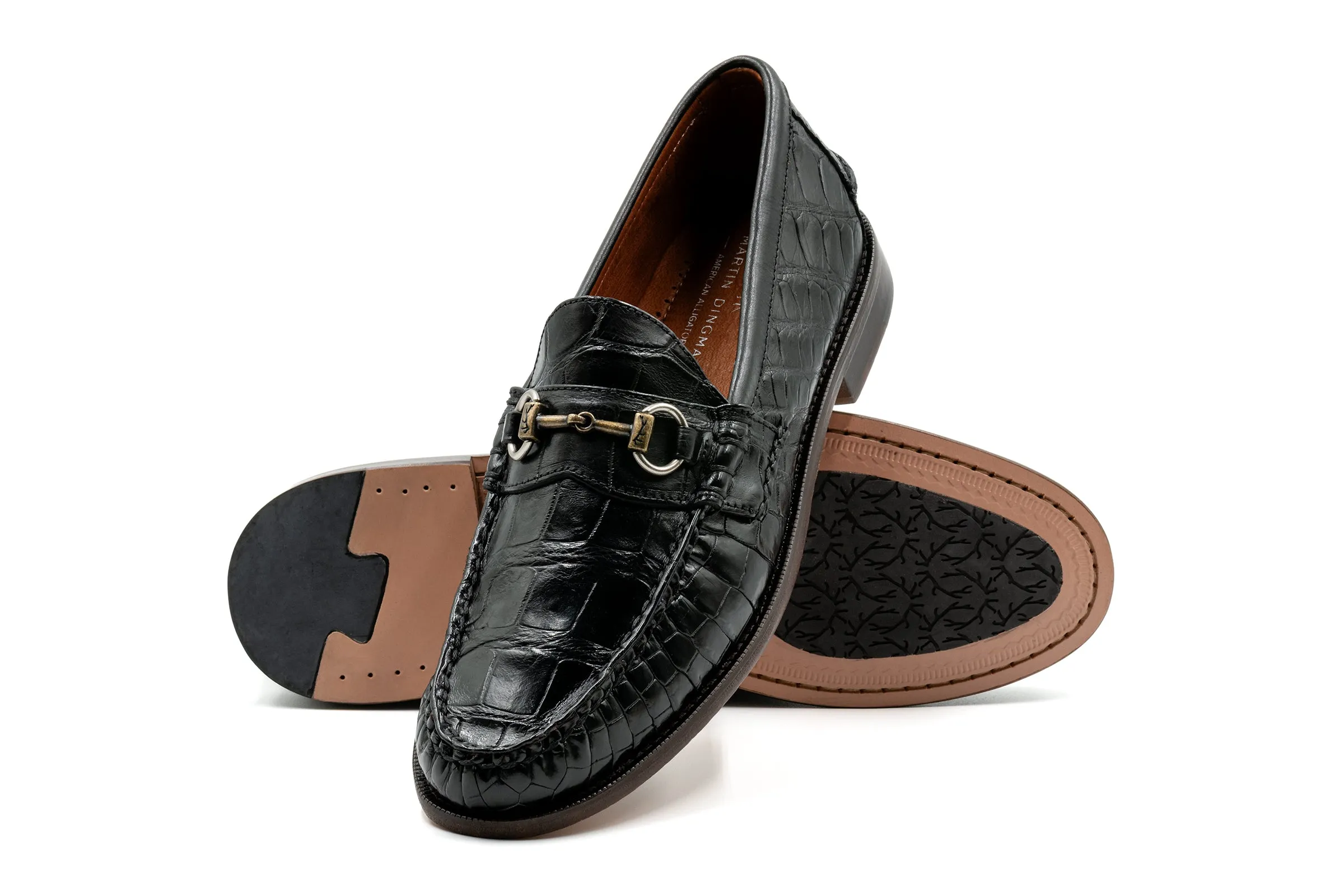 Jacob Genuine Alligator Horse Bit Loafers - Black sold by Martin Dingman product image thumbnail 3