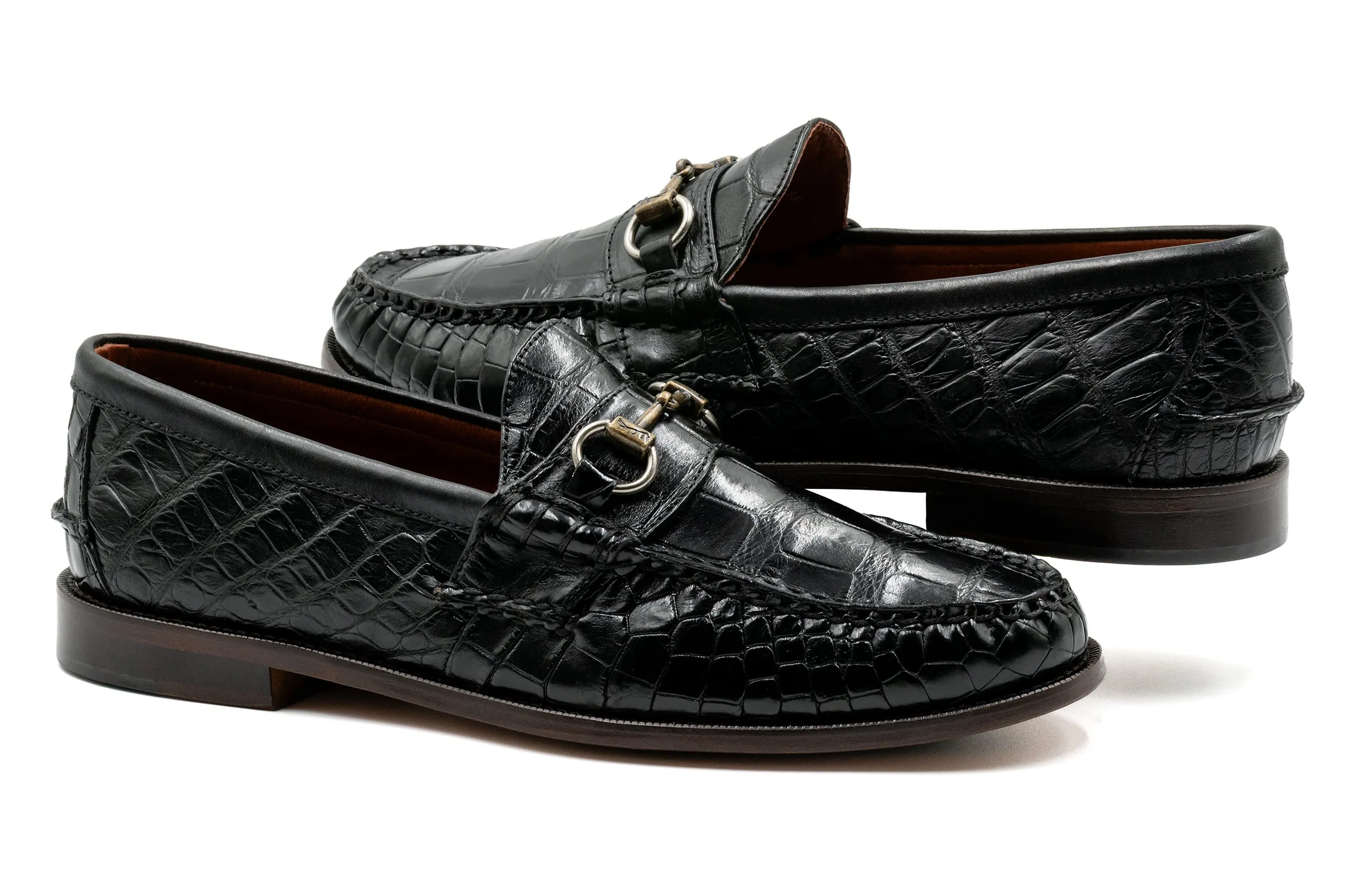 Jacob Genuine Alligator Horse Bit Loafers - Black sold by Martin Dingman product image thumbnail 4
