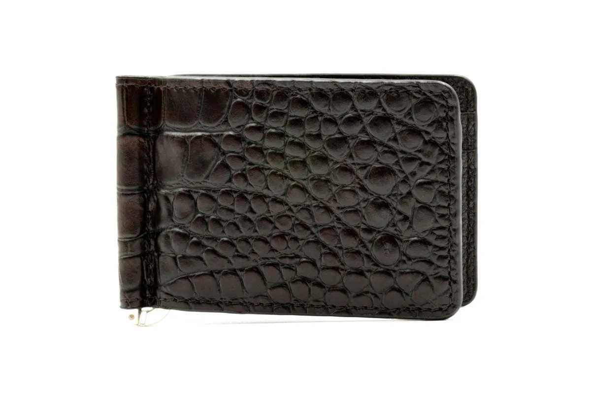 Bill Alligator Grain CC Money Clip - Walnut made by Martin Dingman